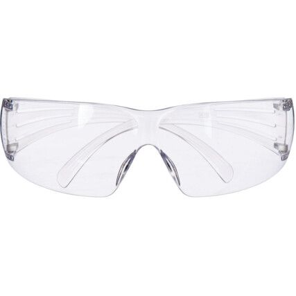 SecureFit, Safety Glasses, Clear Lens, Wraparound, Clear Frame, Scratch-resistant/UV-resistant