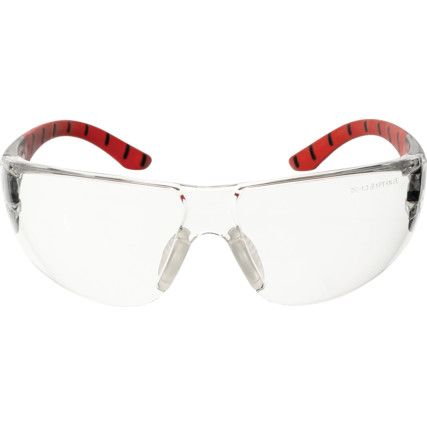 Stream, Safety Glasses, Clear Lens, Wraparound, Black/Clear Frame, Anti-Fog/Scratch-resistant
