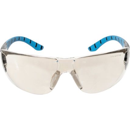 Stream, Safety Glasses, I/O Lens, Wraparound, Black/Blue Frame, Anti-Fog/Scratch-resistant
