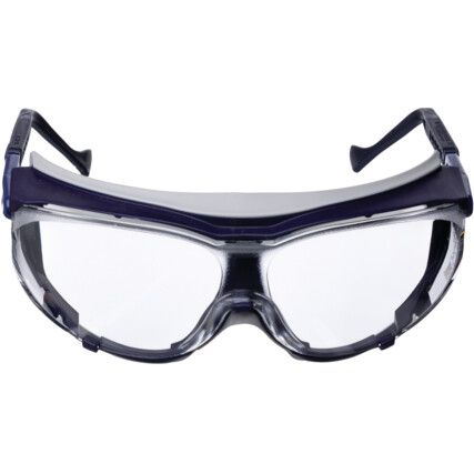Safety Glasses, Clear Lens, Full-Frame, Blue Frame, Anti-Fog/Impact-resistant/Scratch-resistant/UV-resistant