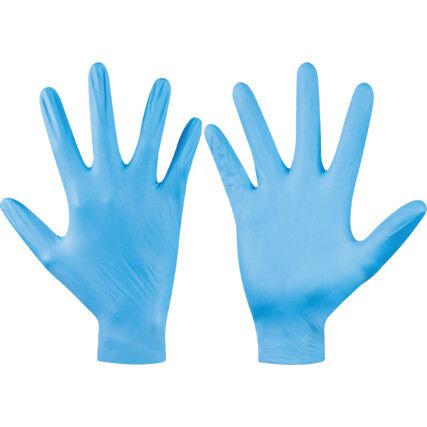 Disposable Gloves, Blue, Nitrile, Level 2 -1.5/GI, Powder Free, Pk-100, Size L