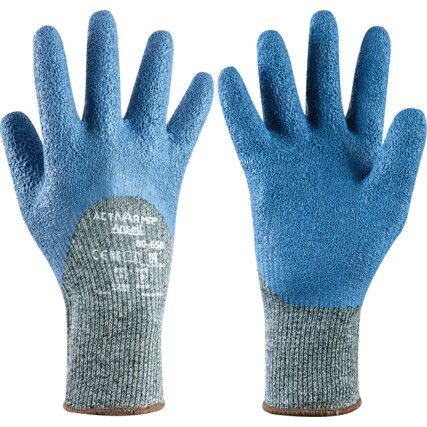80-658 Powerflex, Heat Resistant Gloves, Blue/Green, Glass Fiber/Kevlar®/Steel, Cotton/Nylon Liner, Latex Coating, 160°C Max. Compatible Temperature, Size 8