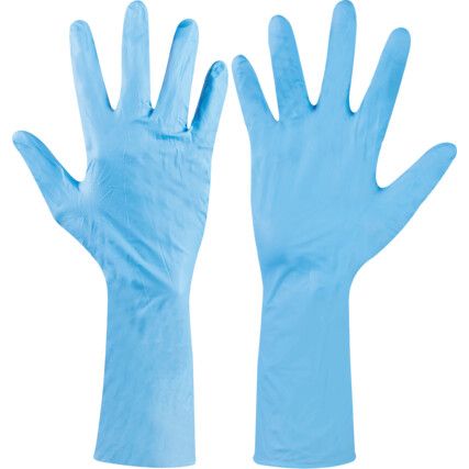 93-163 TouchNTuff Disposable Gloves, Blue, Nitrile, 6.7mil Thickness, Powder Free, Size 8.5-9, Pack of 50