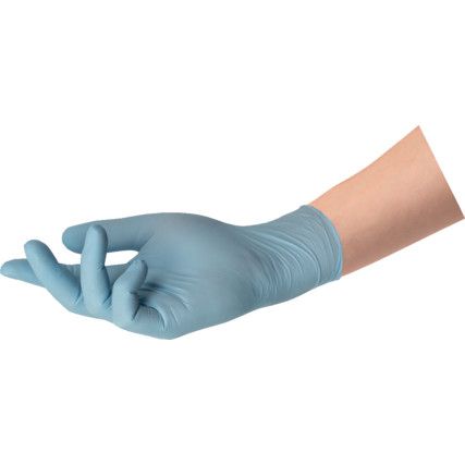 Microflex 93-823 Disposable Gloves, Blue, Nitrile, 2.4mil Thickness, Powder Free, Size 9.5-10, Pack of 100