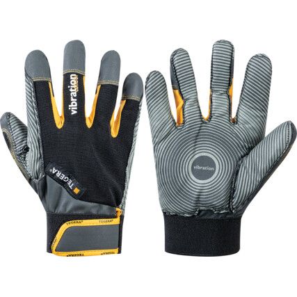 9180 Tegera Pro, Anti Vibration Gloves, Black/Grey, Microthan®/Polyester/Vibrothan®, Microthan® Coating, EN388: 2016, 0, 2, 2, 2, X, Size 11