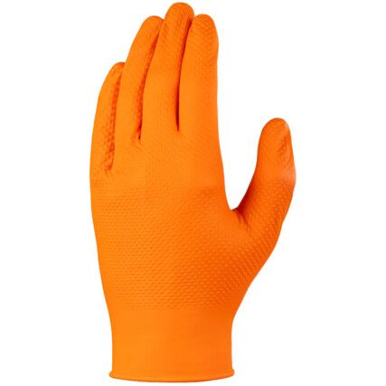 TX925 Disposable Gloves, Orange, Nitrile, 7.8mil Thickness, Powder Free, Size L, Pack of 100