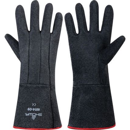 BST8814, Heat Resistant Gloves, Black, Cotton, Cotton Liner, Neoprene Coating, 260°C Max. Compatible Temperature, Size 9