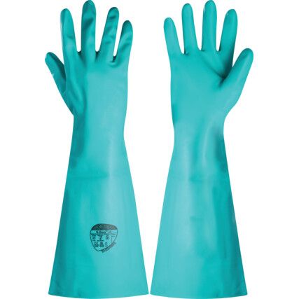 ND45 N-Dura 45, Chemical Resistant Gloves, Green, Nitrile, Unlined, Size 10