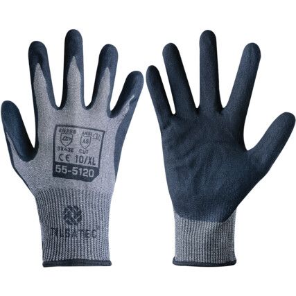 Cut Resistant Gloves, Grey, Nitrile Foam Palm, Rhino Yarn™ Liner, EN388: 2016, 3, X, 4, 3, E, Size 10