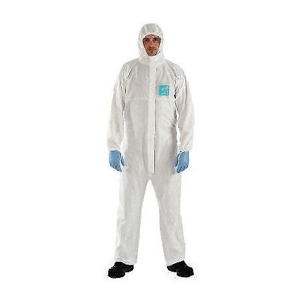 2000 TS Microgard Chemical Protective Coveralls, Disposable, Type 4/5/6, White, SMS Nonwoven Fabric, Zipper Closure, XL