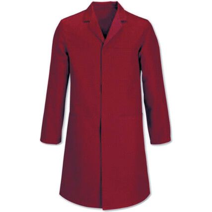Warehouse Coat, Reusable, Unisex, Burgundy, Cotton/Polyester, M
