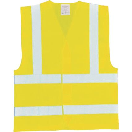 Hi-Vis Vest, Yellow, Carbon Fibre/Polyester, Hook & Loop Closure, S
