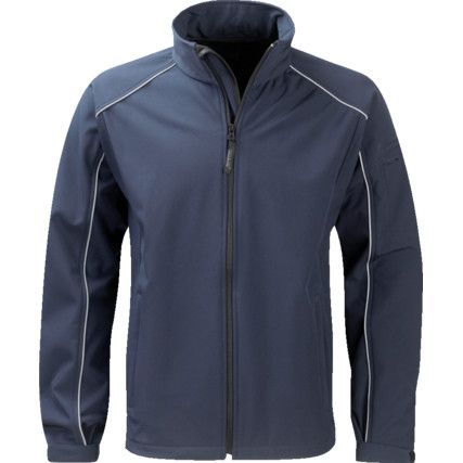 Soft Shell Jacket, Men, Navy Blue, Polyester, S
