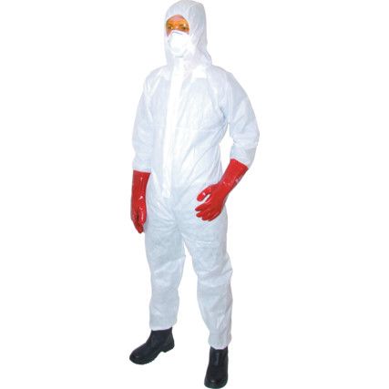 Guard Master Disposable Hooded Coverall White (S)