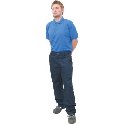 Drivers Trousers, Men, Navy Blue, Poly-Cotton, Waist 32", Leg 31", Regular