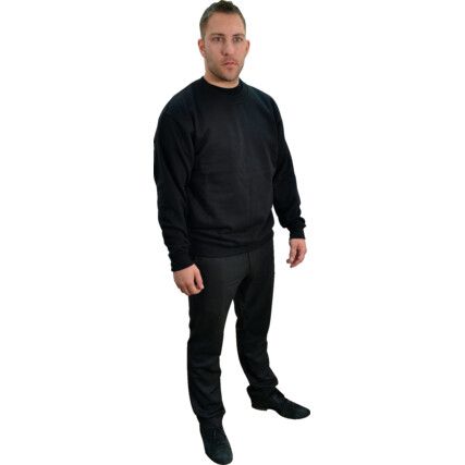 Sweatshirt, Black, Cotton/Polyester, XL