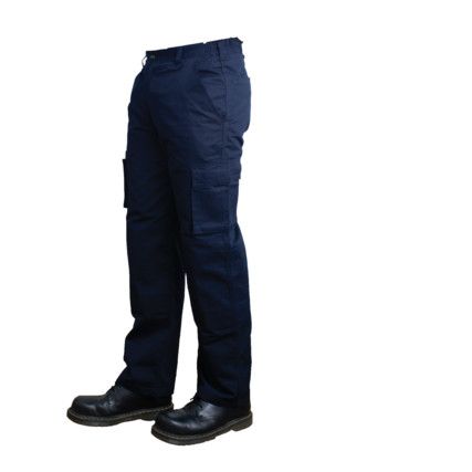 Cargo Trousers, Unisex, Navy Blue, Poly-Cotton, Waist 40", Leg 33", Long