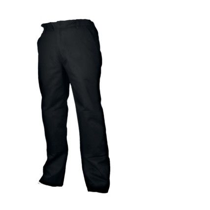 Work Trousers, Unisex, Black, Poly-Cotton, Waist 40", Leg 33", Long