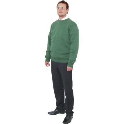 Sweatshirt, Green, Cotton/Polyester, XL