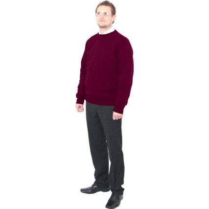 Sweatshirt, Burgundy, Cotton/Polyester, L