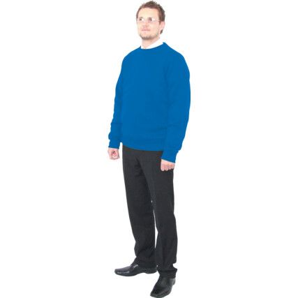 Sweatshirt, Royal Blue, Cotton/Polyester, S