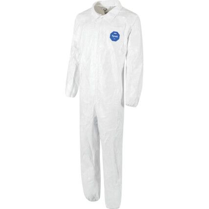 Industry, Chemical Protective Coveralls, Disposable, Type 3/4/5/6, White, Tyvek® 500, Zipper Closure, Chest 52-54", 2XL