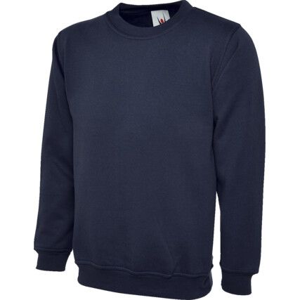 Sweatshirt, Navy Blue, Cotton/Polyester, S