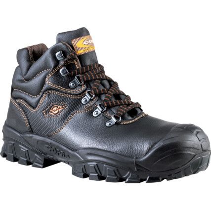 New Reno, Unisex Safety Boots Size 8, Black, Leather, Water Resistant