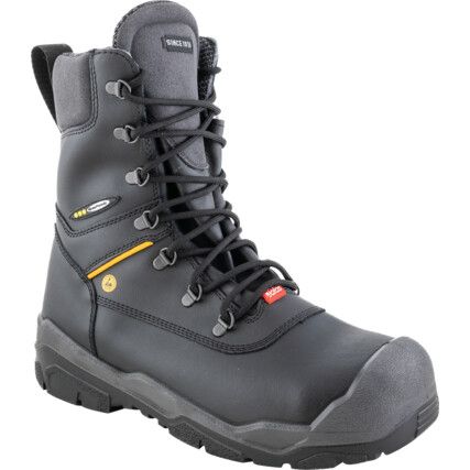 Offroad, Mens Safety Boots Size 7, Black, Leather, Aluminium Toe Cap, ESD, Wide Fit