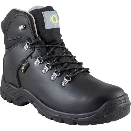 Metatarsal Safety Boots, Size, 12, Black, Leather Upper, Steel Toe Cap