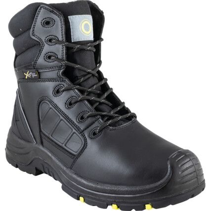 Metatarsal Safety Boots, Size, 9, Black, Leather Upper, Composite Toe Cap