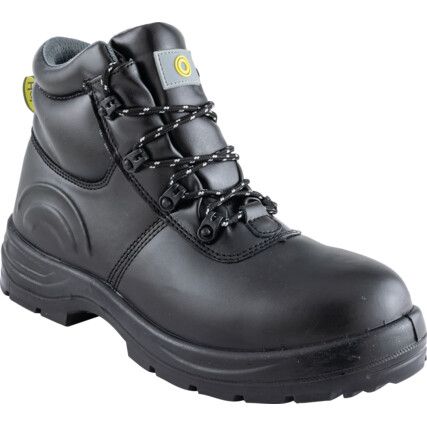 Safety Boots, Size, 7, Black, Leather Upper, Composite Toe Cap