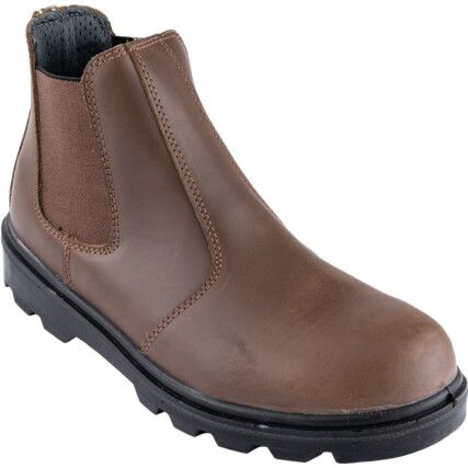 Safety Boots, Size, 8, Brown, Leather Upper, Steel Toe Cap