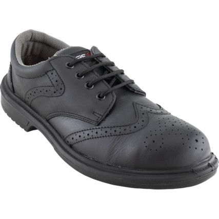 Safety Shoes, Men, Black, Leather Upper, Steel Toe Cap, S3, SRC, Size 6