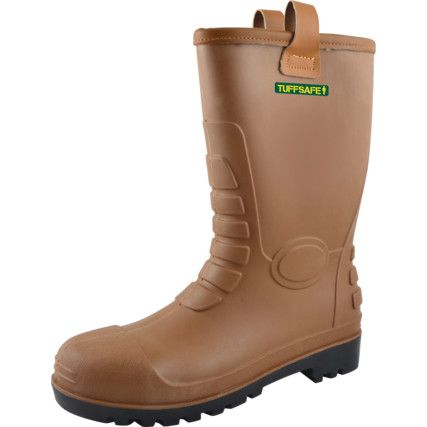 Rigger Boots, Unisex, Tan, Polyurethane Upper, Steel Toe Cap, S5, Size 9