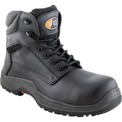 Bison, Unisex Safety Boots Size 16, Black, Leather, Composite Toe Cap