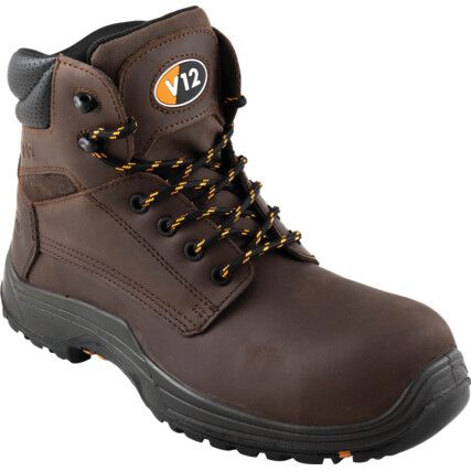 Bison, Unisex Safety Boots Size 10, Brown, Leather, Composite Toe Cap