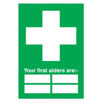 First Aiders Rigid PVC Sign 297 x 420mm