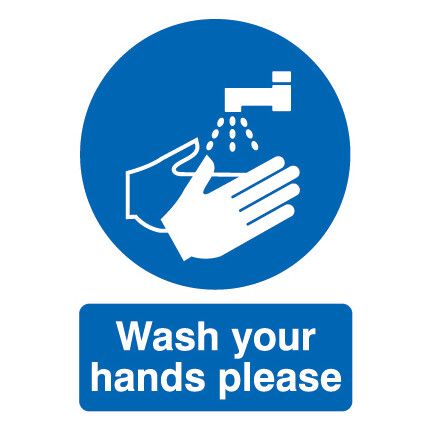 Wash Your Hands Please Rigid PVC Sign 148mm x 210mm