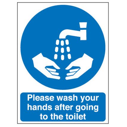 Please Wash Your Hands After Going to the Toilet Vinyl Sign 150mm x 200mm