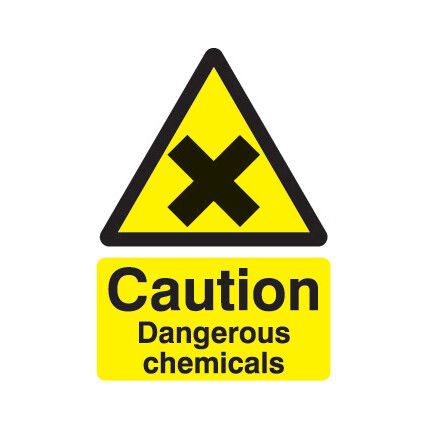 Dangerous Chemicals Rigid PVC Caution Sign 148mm x 210mm