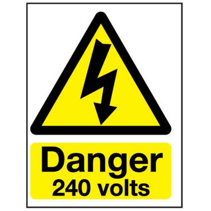 240 Volts Vinyl Danger Sign - 148 x 210mm