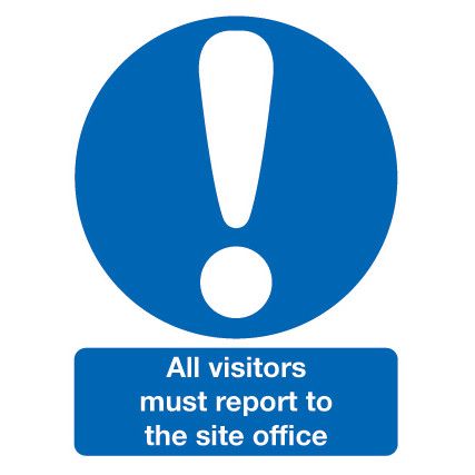 All Visitors Must Report to Reception Rigid PVC Sign 297 x 420mm