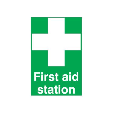 First Aid Station Rigid PVC Sign 148mm x 210mm