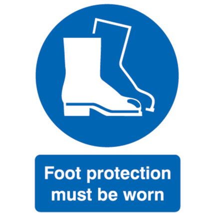 Foot Protection Must be Worn Vinyl Sign 210mm x 297mm