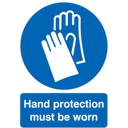 Hand Protection Must be Worn Vinyl Sign 210mm x 297mm