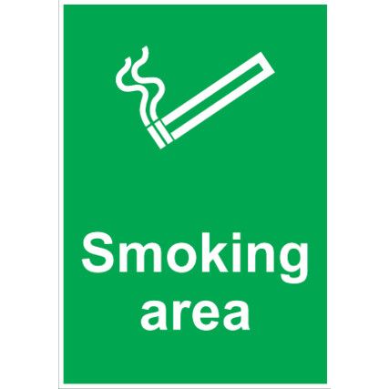 Smoking Area Rigid PVC Sign 210mm x 148mm
