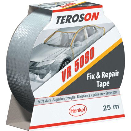 Duct Tape, Rubber, Silver, 50mm x 25m