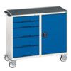 Verso Roller Cabinet, 5 Drawers, Blue/Light Grey, 965 x 1050 x 550mm thumbnail-0
