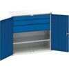 Verso Storage Cabinet, 2 Doors, Blue, 1000 x 1050 x 550mm thumbnail-0